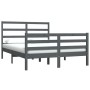 Estructura de cama madera maciza de pino gris 150x200 cm de vidaXL, Camas y somieres - Ref: Foro24-3105013, Precio: 145,64 €,...