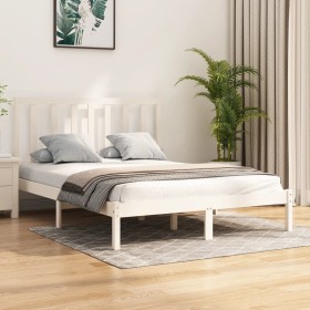 Solid white pine wood bed frame 160x200 cm by vidaXL, Beds and slatted bases - Ref: Foro24-3105171, Price: 128,99 €, Discount: %