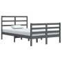 Solid gray pine wood bed frame 120x200 cm by vidaXL, Beds and slatted bases - Ref: Foro24-3105003, Price: 138,40 €, Discount: %