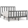 Gray solid wood bed frame 140x190 cm by vidaXL, Beds and slatted bases - Ref: Foro24-3105207, Price: 139,78 €, Discount: %