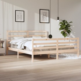 Solid pine wood bed frame 200x200 cm by vidaXL, Beds and slatted bases - Ref: Foro24-3105026, Price: 132,99 €, Discount: %