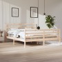 Solid pine wood bed frame 200x200 cm by vidaXL, Beds and slatted bases - Ref: Foro24-3105026, Price: 132,53 €, Discount: %