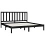 Solid black pine wood bed frame 200x200 cm by vidaXL, Beds and slatted bases - Ref: Foro24-3105184, Price: 150,26 €, Discount: %