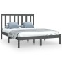 Estructura de cama madera maciza de pino doble gris 135x190cm de vidaXL, Camas y somieres - Ref: Foro24-3105137, Precio: 139,...