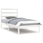 Estructura de cama madera maciza de pino blanca 100x200 cm de vidaXL, Camas y somieres - Ref: Foro24-3104924, Precio: 84,75 €...