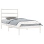 Estructura de cama madera maciza de pino blanca 100x200 cm de vidaXL, Camas y somieres - Ref: Foro24-3104924, Precio: 84,75 €...