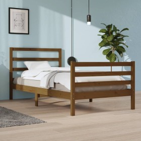 Estructura de cama madera maciza pino marrón miel 100x200 cm de vidaXL, Camas y somieres - Ref: Foro24-3104999, Precio: 114,9...