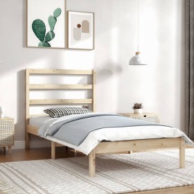 Solid pine wood bed frame 100x200 cm by vidaXL, Beds and slatted bases - Ref: Foro24-3104923, Price: 79,51 €, Discount: %