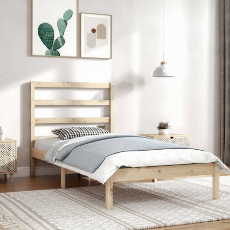 Solid pine wood bed frame 100x200 cm by vidaXL, Beds and slatted bases - Ref: Foro24-3104923, Price: 79,01 €, Discount: %