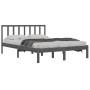 Solid gray pine wood bed frame 140x200 cm by vidaXL, Beds and slatted bases - Ref: Foro24-3105073, Price: 130,99 €, Discount: %