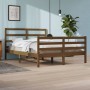 Honey brown solid pine wood bed frame 160x200 cm by vidaXL, Beds and slatted bases - Ref: Foro24-3105019, Price: 157,99 €, Di...