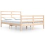 Estructura de cama madera maciza de pino 140x200 cm de vidaXL, Camas y somieres - Ref: Foro24-3105006, Precio: 115,20 €, Desc...