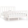 White solid wood bed frame 140x190 cm by vidaXL, Beds and slatted bases - Ref: Foro24-3105206, Price: 125,40 €, Discount: %