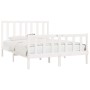 White solid wood bed frame 140x190 cm by vidaXL, Beds and slatted bases - Ref: Foro24-3105206, Price: 125,40 €, Discount: %