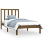 Estructura de cama madera maciza marrón miel 75x190 cm de vidaXL, Camas y somieres - Ref: Foro24-3105123, Precio: 92,94 €, De...