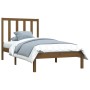 Estructura de cama madera maciza marrón miel 75x190 cm de vidaXL, Camas y somieres - Ref: Foro24-3105123, Precio: 92,94 €, De...