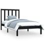 Estructura de cama madera maciza pino individual negro 90x190cm de vidaXL, Camas y somieres - Ref: Foro24-3105129, Precio: 12...