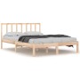 Estructura de cama de madera maciza de pino 140x190 cm de vidaXL, Camas y somieres - Ref: Foro24-3105116, Precio: 120,32 €, D...