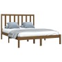 Estructura cama madera maciza marrón miel King Size 150x200 cm de vidaXL, Camas y somieres - Ref: Foro24-3105168, Precio: 144...