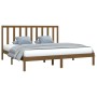 Estructura de cama madera maciza de pino marrón miel 200x200 cm de vidaXL, Camas y somieres - Ref: Foro24-3105183, Precio: 15...