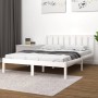 Solid white pine wood bed frame 140x190 cm by vidaXL, Beds and slatted bases - Ref: Foro24-3105117, Price: 133,00 €, Discount: %