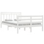 White solid wood bed frame 120x200 cm by vidaXL, Beds and slatted bases - Ref: Foro24-3105311, Price: 122,13 €, Discount: %