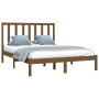 Estructura de cama madera maciza de pino marrón miel 140x200 cm de vidaXL, Camas y somieres - Ref: Foro24-3105163, Precio: 14...