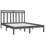 Solid gray pine wood bed frame 160x200 cm by vidaXL, Beds and slatted bases - Ref: Foro24-3105262, Price: 151,99 €, Discount: %