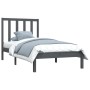 Estructura de cama madera maciza individual gris 90x190 cm de vidaXL, Camas y somieres - Ref: Foro24-3105127, Precio: 117,99 ...