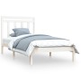 Estructura de cama madera maciza de pino blanca 90x200 cm de vidaXL, Camas y somieres - Ref: Foro24-3105236, Precio: 87,99 €,...