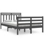 Estructura cama madera maciza doble pequeña gris 120x190 cm de vidaXL, Camas y somieres - Ref: Foro24-3105287, Precio: 153,99...