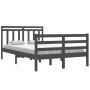 Estructura cama madera maciza doble pequeña gris 120x190 cm de vidaXL, Camas y somieres - Ref: Foro24-3105287, Precio: 153,99...