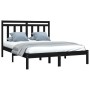 Black solid wood bed frame 120x190 cm by vidaXL, Beds and slatted bases - Ref: Foro24-3105224, Price: 151,02 €, Discount: %