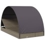 Tumbona 2 personas toldo redondo ratán PE gris 211x112x140 cm de vidaXL, Tumbonas - Ref: Foro24-319655, Precio: 296,99 €, Des...