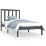 Solid gray pine wood bed frame 90x200 cm by vidaXL, Beds and slatted bases - Ref: Foro24-3105147, Price: 100,73 €, Discount: %