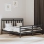 Solid gray pine wood bed frame 200x200 cm by vidaXL, Beds and slatted bases - Ref: Foro24-3105337, Price: 166,57 €, Discount: %