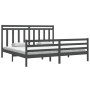 Solid gray pine wood bed frame 200x200 cm by vidaXL, Beds and slatted bases - Ref: Foro24-3105337, Price: 166,57 €, Discount: %