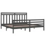 Solid gray pine wood bed frame 200x200 cm by vidaXL, Beds and slatted bases - Ref: Foro24-3105337, Price: 166,57 €, Discount: %