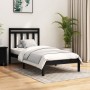 Black solid wood bed frame 100x200 cm by vidaXL, Beds and slatted bases - Ref: Foro24-3105244, Price: 119,99 €, Discount: %