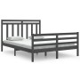 Estructura de cama madera maciza gris King Size 150x200 cm de vidaXL, Camas y somieres - Ref: Foro24-3105322, Precio: 152,99 ...