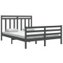 Estructura de cama madera maciza gris King Size 150x200 cm de vidaXL, Camas y somieres - Ref: Foro24-3105322, Precio: 152,99 ...