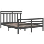 Estructura de cama madera maciza gris King Size 150x200 cm de vidaXL, Camas y somieres - Ref: Foro24-3105322, Precio: 152,99 ...