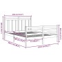 Estructura de cama madera maciza gris King Size 150x200 cm de vidaXL, Camas y somieres - Ref: Foro24-3105322, Precio: 152,99 ...