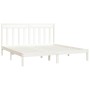 White solid wood bed frame 200x200 cm by vidaXL, Beds and slatted bases - Ref: Foro24-3105271, Price: 135,74 €, Discount: %