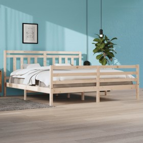 Estructura de cama de madera maciza 200x200 cm de vidaXL, Camas y somieres - Ref: Foro24-3105335, Precio: 139,69 €, Descuento: %