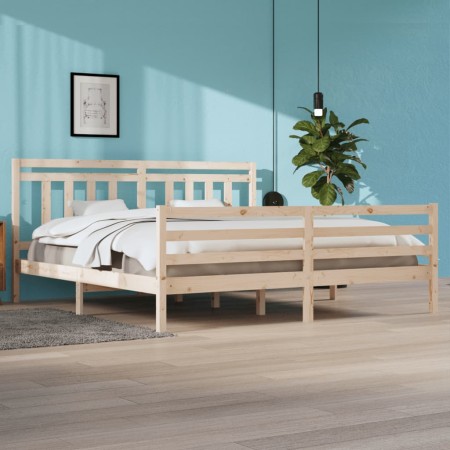 Estructura de cama de madera maciza 200x200 cm de vidaXL, Camas y somieres - Ref: Foro24-3105335, Precio: 139,57 €, Descuento: %