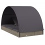 Tumbona 2 personas toldo redondo ratán PE gris 211x112x140 cm de vidaXL, Tumbonas - Ref: Foro24-319655, Precio: 296,99 €, Des...