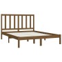 Honey brown double pine wood bed frame 135x190 cm by vidaXL, Beds and slatted bases - Ref: Foro24-3105138, Price: 134,99 €, D...