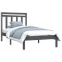 Estructura de cama de madera maciza gris 100x200 cm de vidaXL, Camas y somieres - Ref: Foro24-3105242, Precio: 96,99 €, Descu...