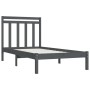 Estructura de cama de madera maciza gris 100x200 cm de vidaXL, Camas y somieres - Ref: Foro24-3105242, Precio: 96,99 €, Descu...